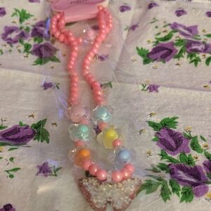 Mint Pastel Beaded Butterfly Necklace